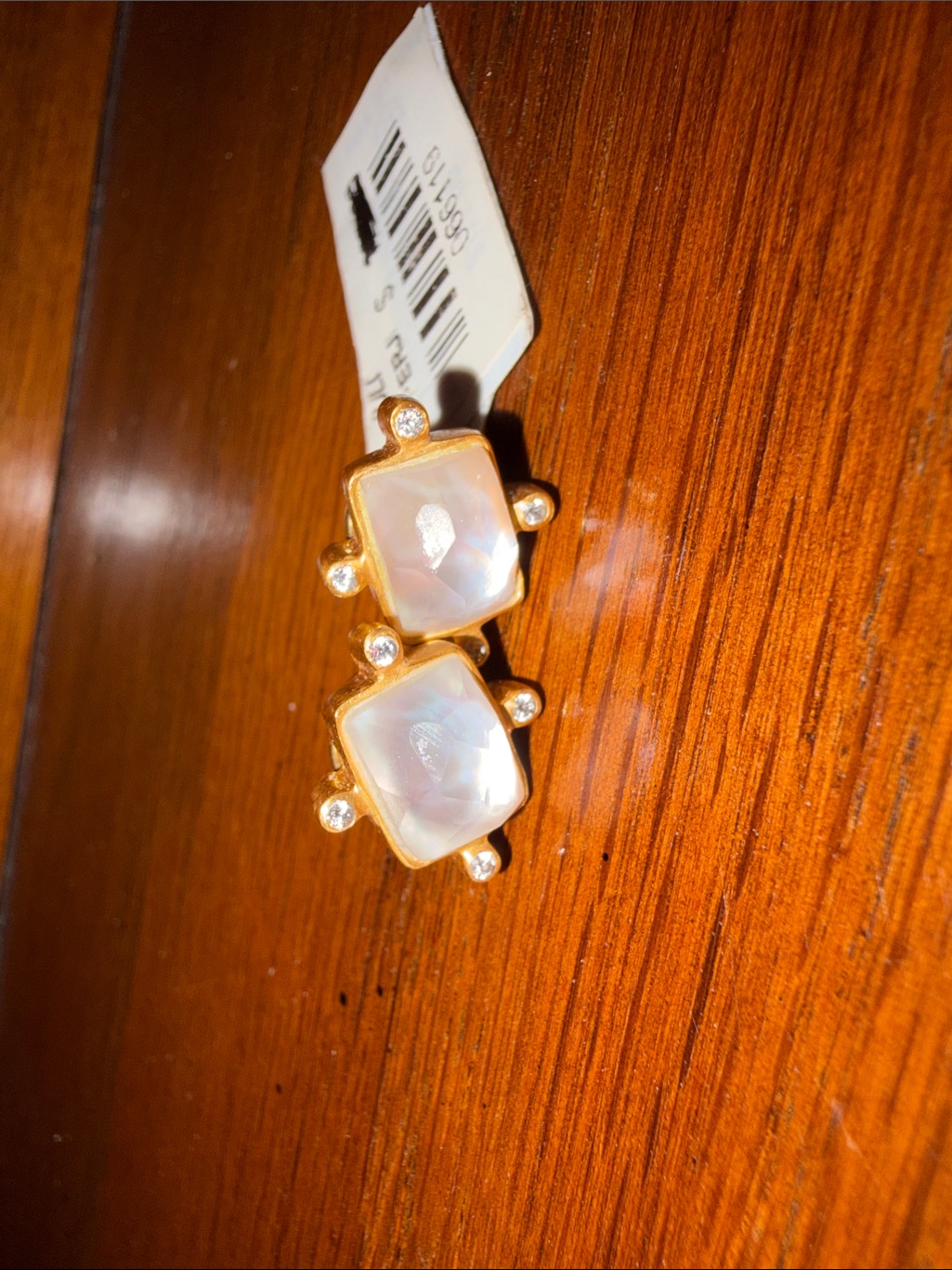 GoldTone Mother Of Pearl Drop Earrings  White Mother Of Pearl